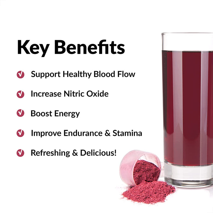 Force Factor Total Beets Drink Mix Superfood Powder with Nitrates to Support Circulation,Blood Flow,Nitric Oxide,Energy,Endurance,And Stamina,Cardiovascular Heart Health Supplement,30 Servings