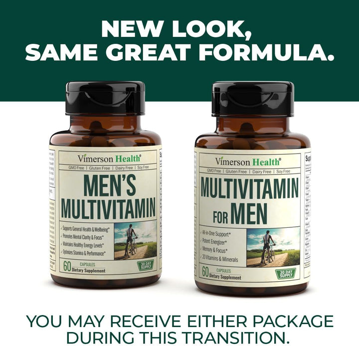 Multivitamin for Men - Mens Multivitamins & Multiminerals Supplement for Energy, Focus and Performance. Daily Mens Vitamins A, C, D, E & B12, Zinc, Calcium, Magnesium & Iron. Multi Vitamin Tablets