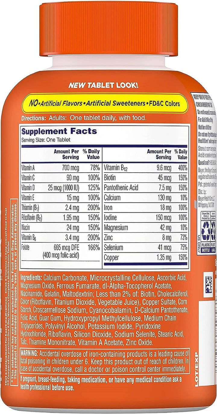 ONE a DAY Womens Complete Daily Multivitamin with Vitamin A, B , C, D, and E, Calcium and Magnesium, Immune Health Support, 200 Count